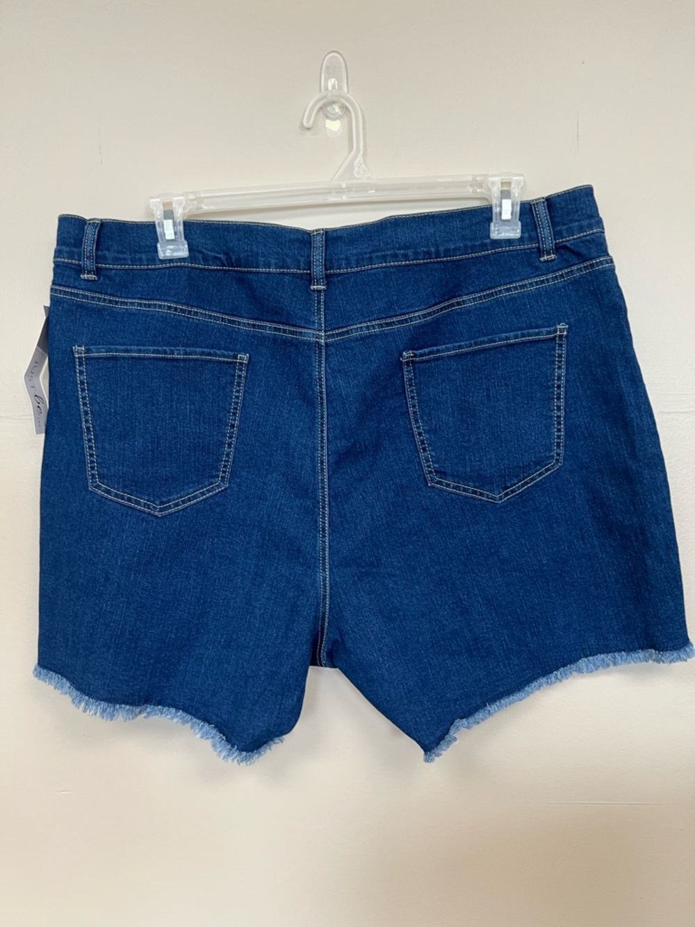 just be Dark Blue Frayed Hem Denim Shorts - Picture 2 of 5